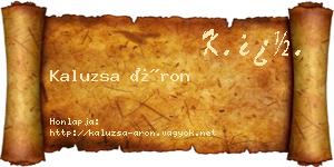 Kaluzsa Áron névjegykártya