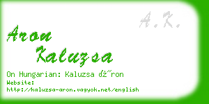 aron kaluzsa business card